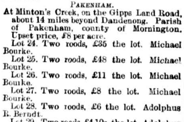 land sales 11 may 1858