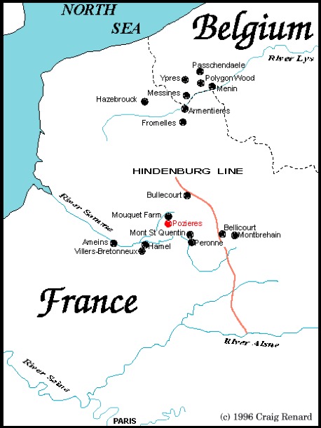 Map showing passchendael etc